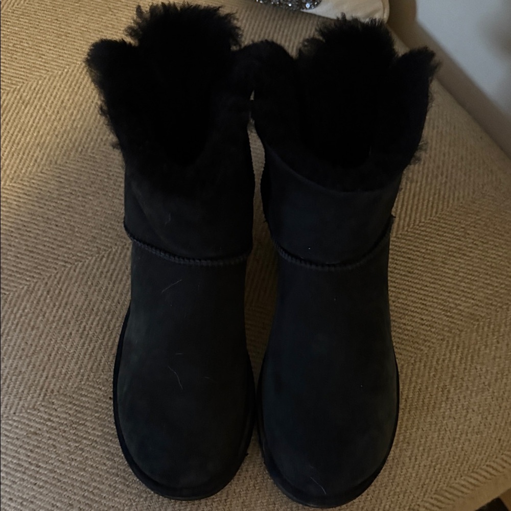 UGG Black Ankle Boots with Plush Lining